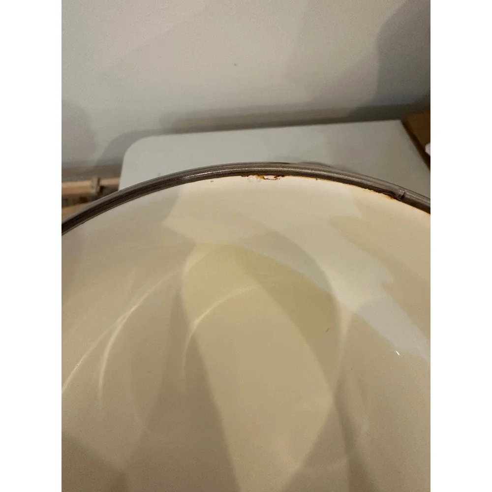 Vintage Enamelware Nesting Bowls Set Geese Blue Ribbon Farmhouse 4 Piece